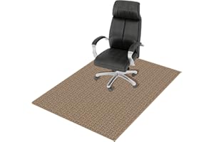 WEESIRE Linen Office Chair Mat for Hardwood Floor, 48"x60" Desk Chair Rug for Hard Floors, Anti-Slip Under Desk Protector, Beige