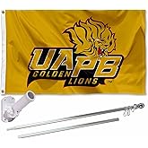 Arkansas Pine Bluff Golden Lions UAPB Flag with Pole and Bracket Holder University Set