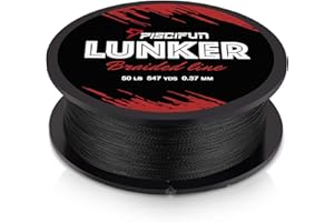 Piscifun Lunker Braided Line, Braided Fishing Line with Super Abrasion Resistance, Zero Stretch & Thinner Diameter for Extra 