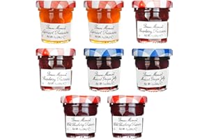 ITHACORE Gift Box of 8 Bonne Maman Mini 1 oz. Jars (2 each of Apricot, Raspberry, Grape & Blueberry)