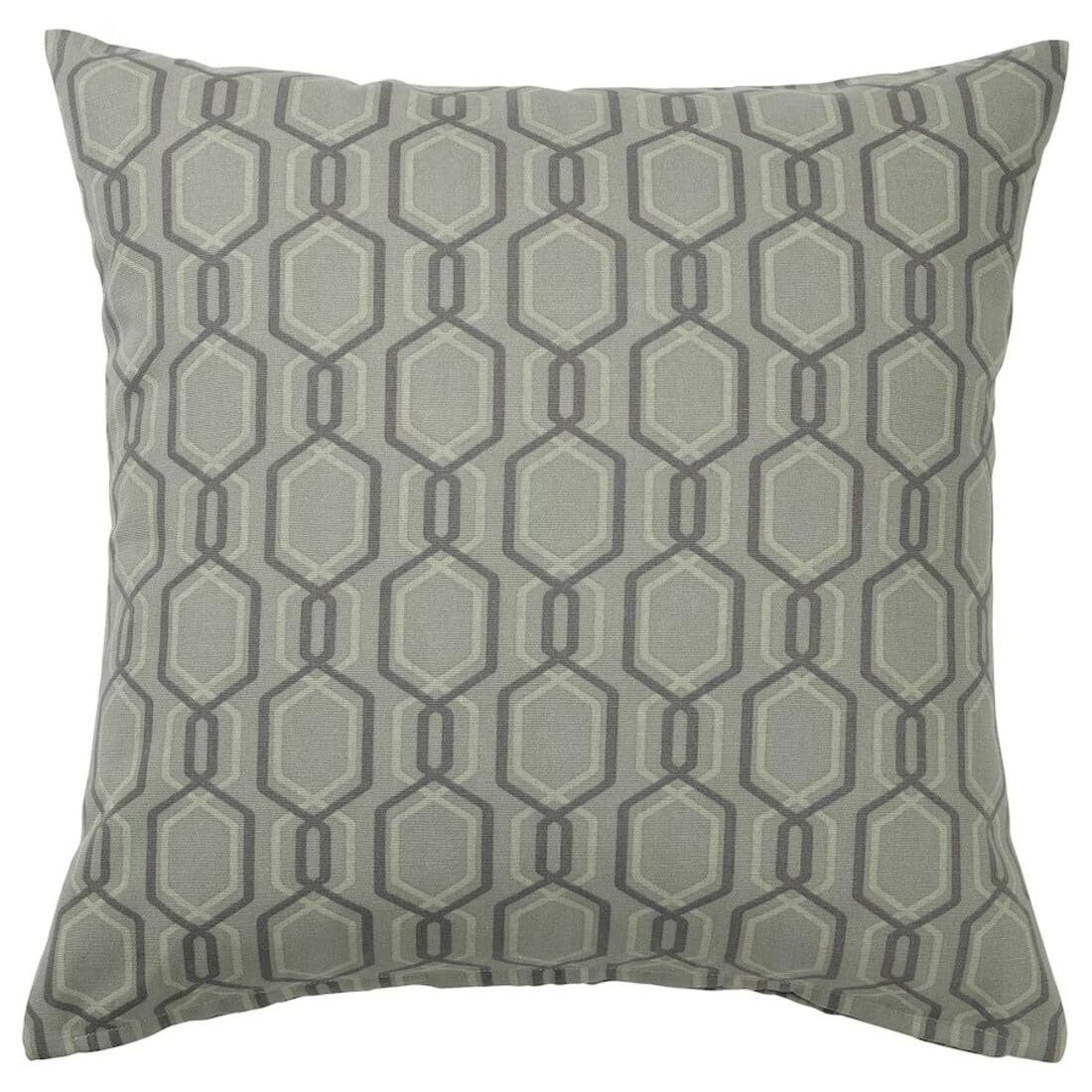 Ikea JATTEPOPPEL Cushion Covers, Green/Grey Geometric Pattern, 50x50cm (20x20 Inches), 100% Cotton, Hidden Zipper, 005.136.27 - Set of 2