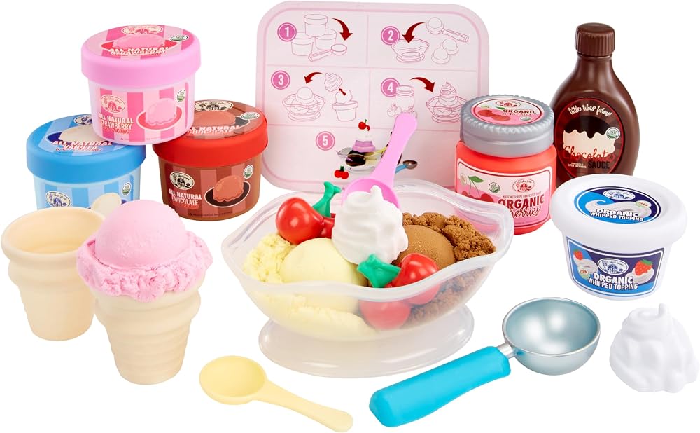 Little Tikes Creative Chefs Ice Cream Kit with Make-It Mix Sand 17 Accessories