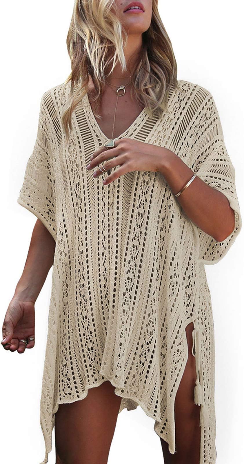 Swimsuit Cover Ups for Women Plus Size V-Neck Swimwear Beach Cover Up