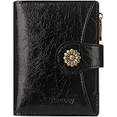 Blucoay Womens Wallet,RFID Blocking Wallet Women Soft Leather Bifold Small Wallets For Women Card Holder With Removable ID Window(black)