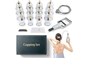 DEFUNX Cupping Kit for Massage Therapy 16 Cups - Cupping Set Massage Therapy Cups for Pain Relief