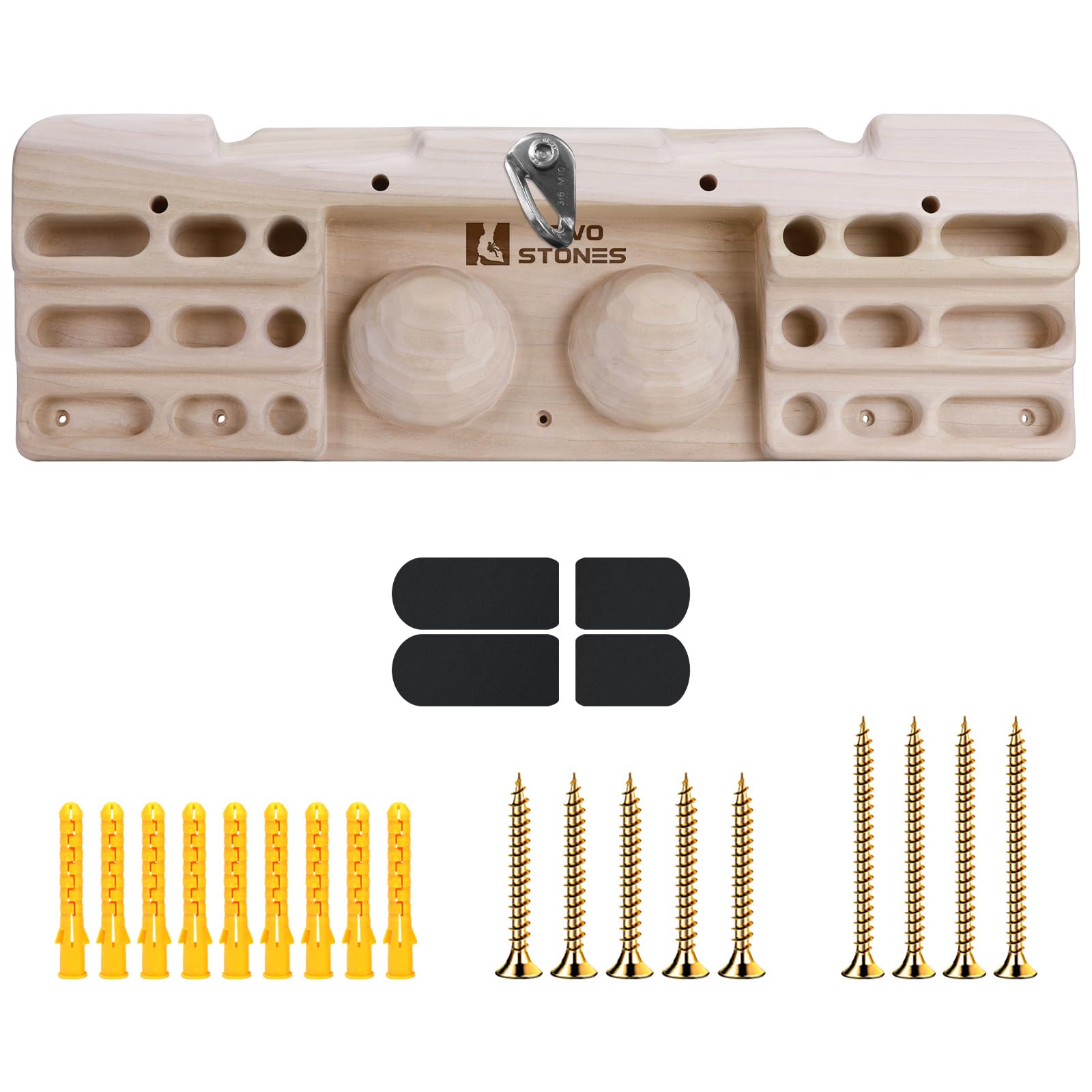 Two Stones Rock Climbing Hangboard Doorway Mount | Hangboard Rock Climbing Fingerboard | Hang Board for Climbing | Rock Climbing Holds | Rock Climbing Gifts for Rock Climbers | Bouldering Gifts