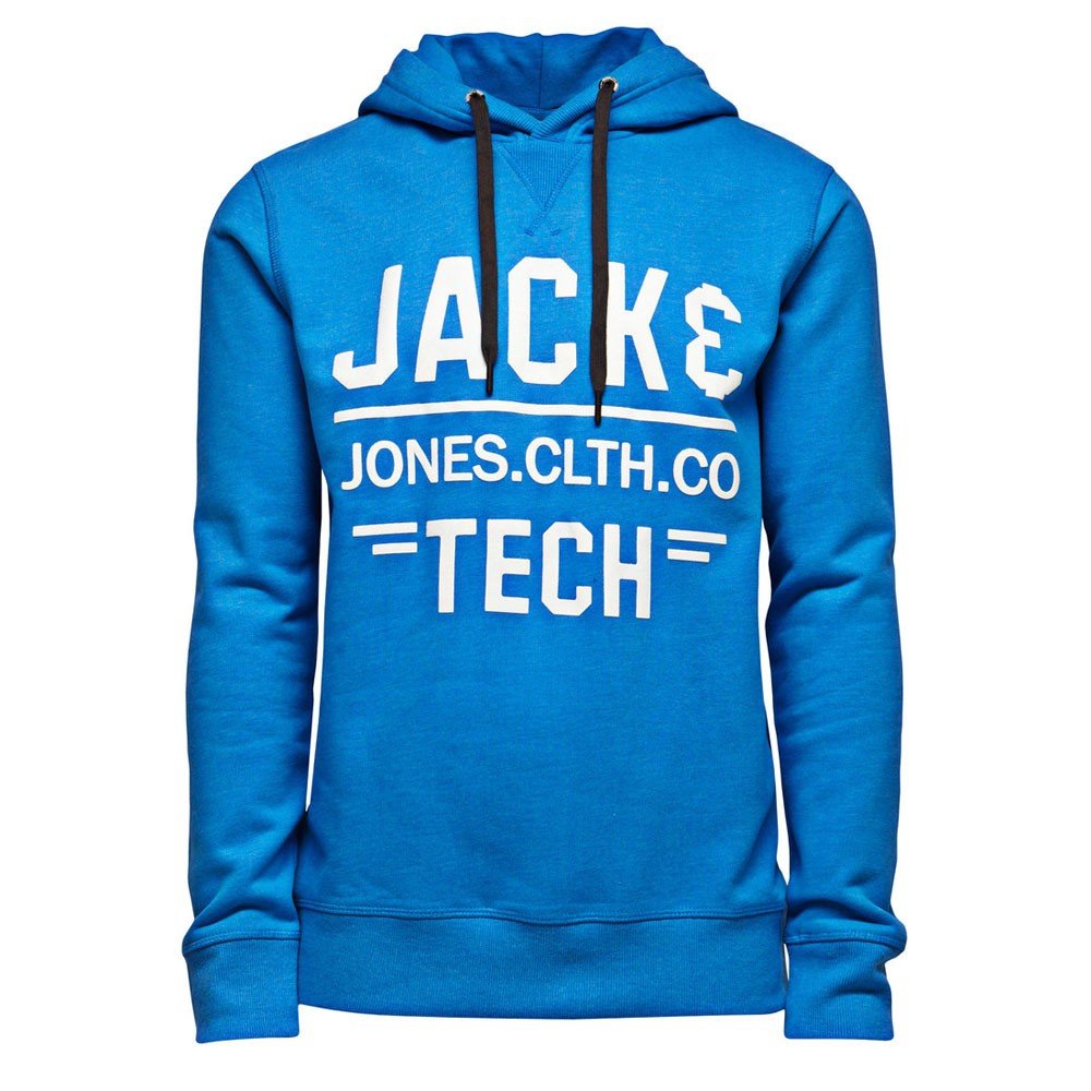 Jack & Jones Tech Men's Miles Hooded Sweater - Skydiver/Melange, Medium