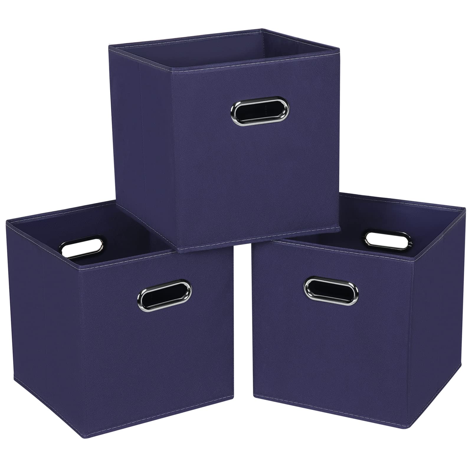 Photo 1 of *MISSING PARTS - See Clerk Notes*
SEVENDOME Fabric Cloth Storage Bins,Fabric Cube Bins Organizer with Dual Handles Foldable Cube Storage Baskets for Home Bedroom Storage,Set of 3,(Navy Blue)