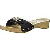 Dr. Scholl's Shoes Women's Classic Sandal Faux Wood Slide Sandal ,Black Snake Print,8