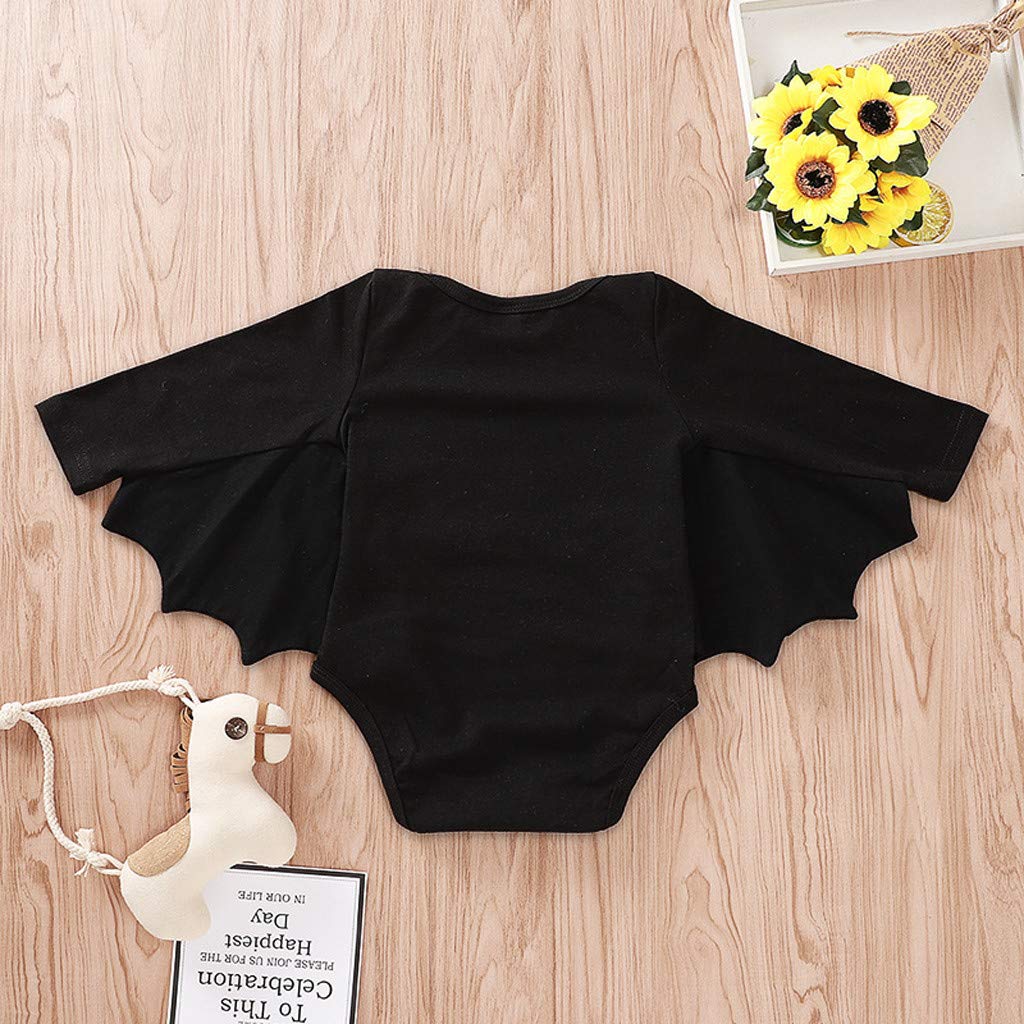 Baby Party Dress Girl Boy Clothes Black Bat Costume Cloak Romper Party Dress Cosplay (0-18 Months)
