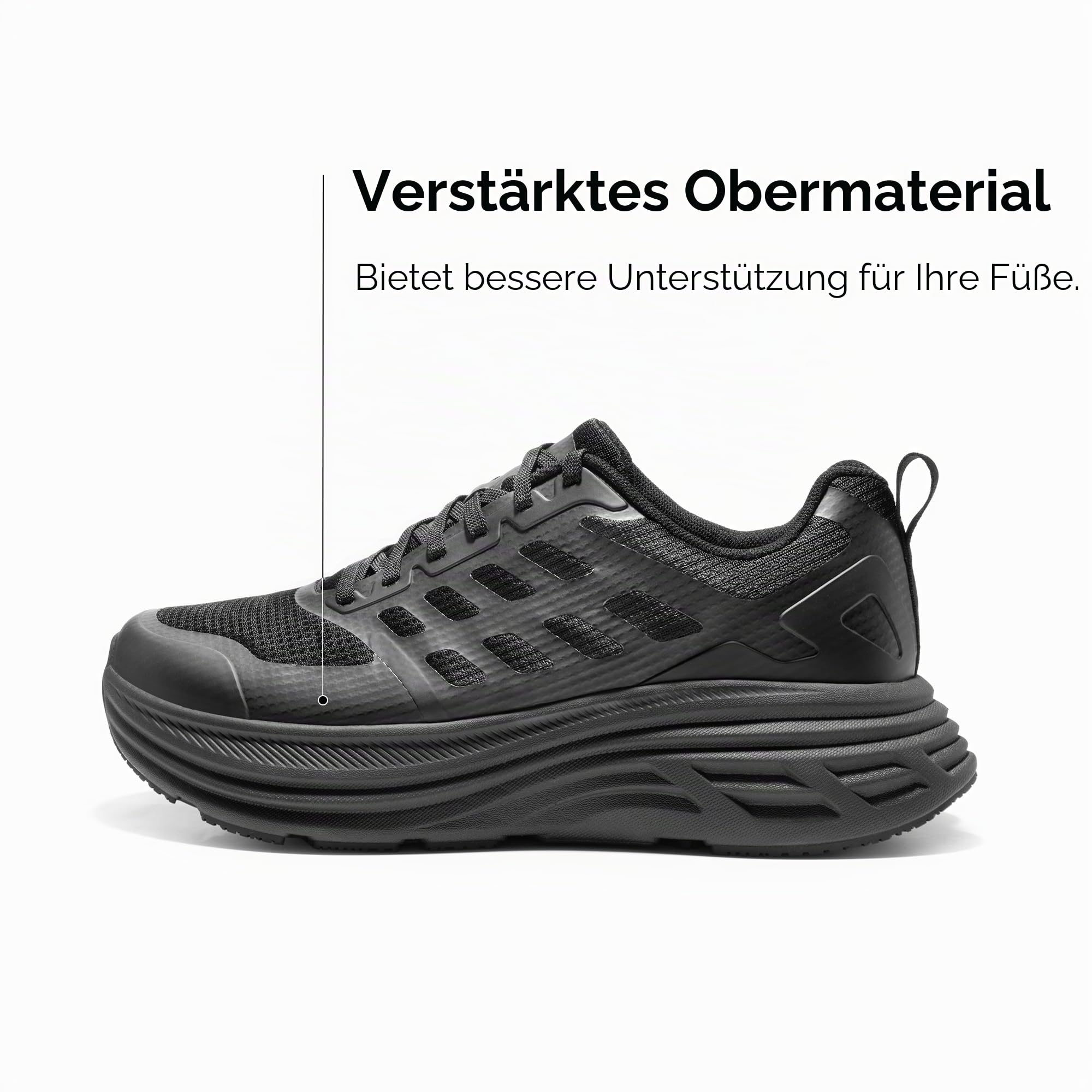 NORTIV 8 Herren Laufschuhe Running Sneaker Schuhe,Alles Schwarz,43 6