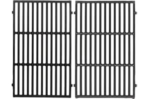 Apromise 7638 Grill Grates Replacement - 17.5" Enameled Cast Iron Grill Grates for Weber Spirit 300 and GS4 Spirit II 300 Series, Spirit 700, Genesis Silver Gold Platinum B/C Gas Grill Parts, 2 Pack