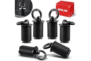 Benlari Tie Down Anchors 1 Inch ATV Flexible Loop Lock and Ride Iron Ruber Fit for Polaris RZR Sportsman Ace 2013-2025 Black