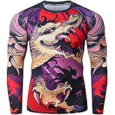 LAFROI Men's Long Sleeve UPF 50+ Baselayer Performance Compression Shirt Rash Guard-CLY08C