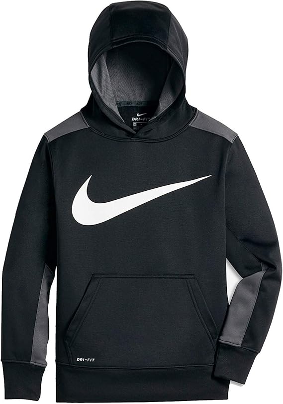 Amazon Co Jp ナイキ Nike ジュニア Yth Therma Ko Swoosh フーディ 8036 010 ブラック ダークグレー 160 服 ファッション小物
