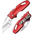 COLD STEEL Mini Tuff Lite 2" 4034SS Sheepsfoot Razor-Sharp Blade 3" Griv-Ex Handle Everyday Carry Pocket Folding Knife w/Tri-Ad Lock