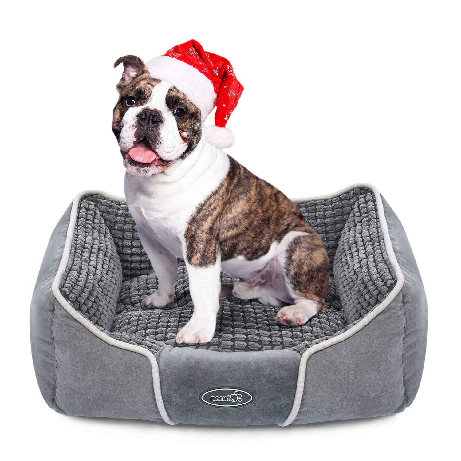 Cuccia Letto per Cani Piccoli Gatti Peluche Ultra-Morbido Rettangolare Lavabile in Lavatrice (M)