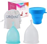 CROING Menstrual Cup Set - 2 Cups, Silicone Cup & Storage Bag - Eco-Friendly view 1
