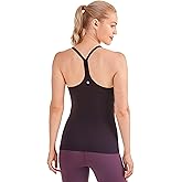 CRZ YOGA Seamless Workout Tank Tops for Women Racerback Athletic Camisole Sports Shirts with Built in Bra