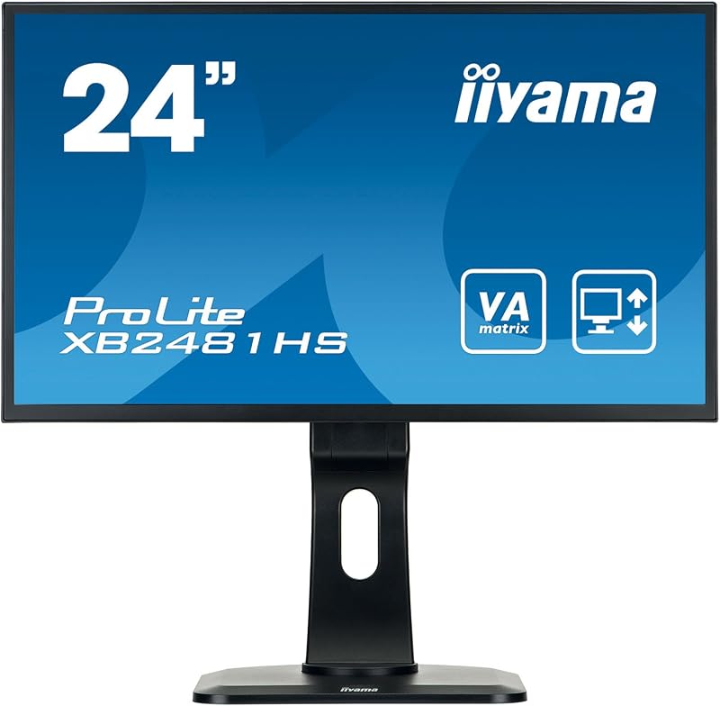 iiyama XB2481HS-B1 24" Full HD LED Monitor Height Adjust HDMI VGA DVI