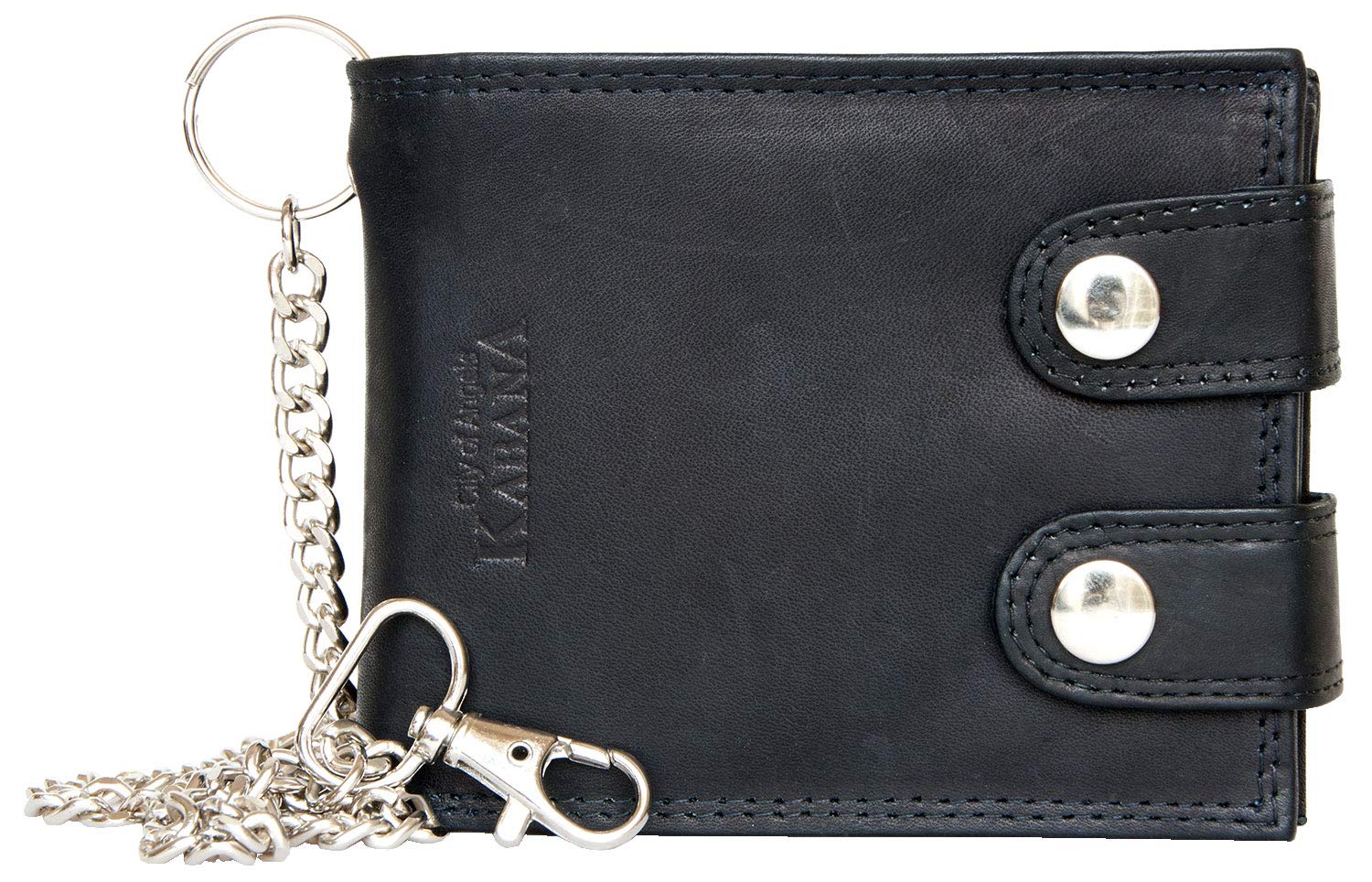 Kabana Men's RFID Biker's Wallet with 45 cm Long Metal Chain Whole Made of a Leather