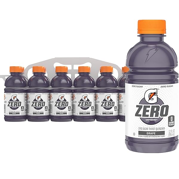 GATORADE THIRST QUENCHER ZERO SUGAR SPORTS DRINK, GRAPE, 12OZ BOTTLES (12 CT)