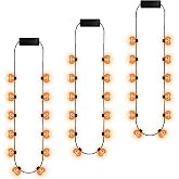 3PCS Halloween Necklace, Glow Accessories for Trick or Treat Party Supplies | 12 Bulbs Pumpkins Light up Halloween Necklaces Accessories, Glow Pumpkins Party Favors Necklaces, Cosplay, Role Play Event