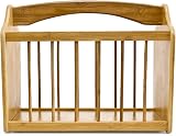 Relaxdays Bamboo Magazine Rack with Handle 33 x 42 x 21 cm Natural Brown view 3