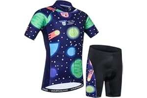 JPOJPO Cycling Jersey Kids,Short Sleeve Cartoon Road Mountain Bike Jersey Set/Top/Short for Girls Boys Breathable