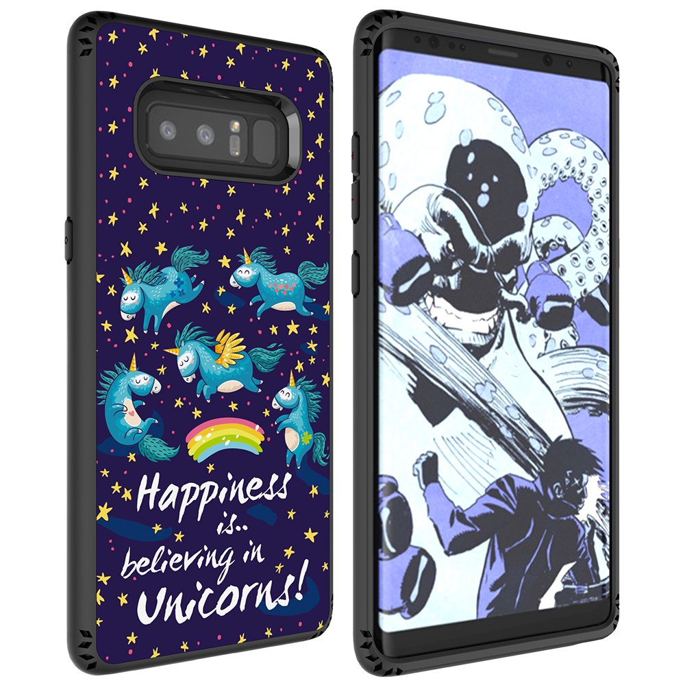 Galaxy Note 8 Case, MagicSky Shockproof Slim Corner Protection with Resilient Shock Absorption Rubber Protective Case Cover for Samsung Galaxy Note8 (2017) 6.3 Inch - Unicorns