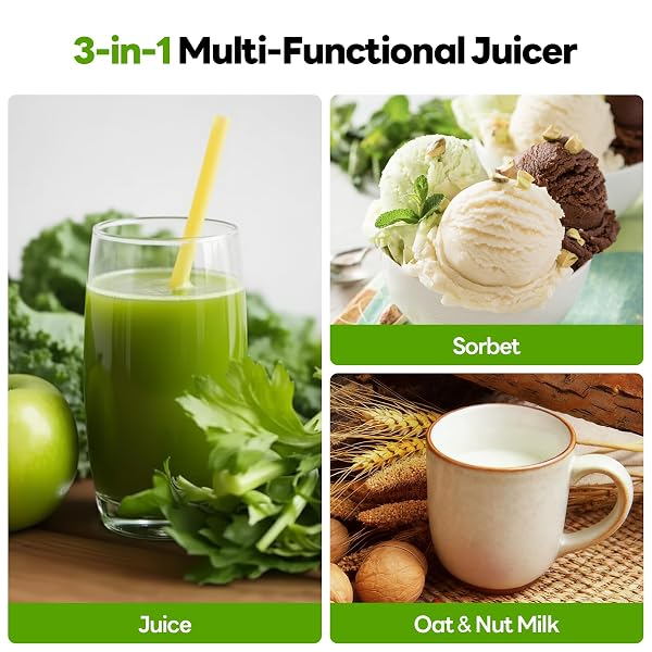 ECOSELF JUICER MACHINES WITH 3 FILTERS (FOR JUICE/SORBET/NUT MILK), SLOW MASTICATING JUICER WITH 6.0″ WIDE MOUTH HOPPER FOR VEGETABLES & FRUITS, SELF FEEDING, JUICER FOR FAMILY PARTY, WITH PUSHER