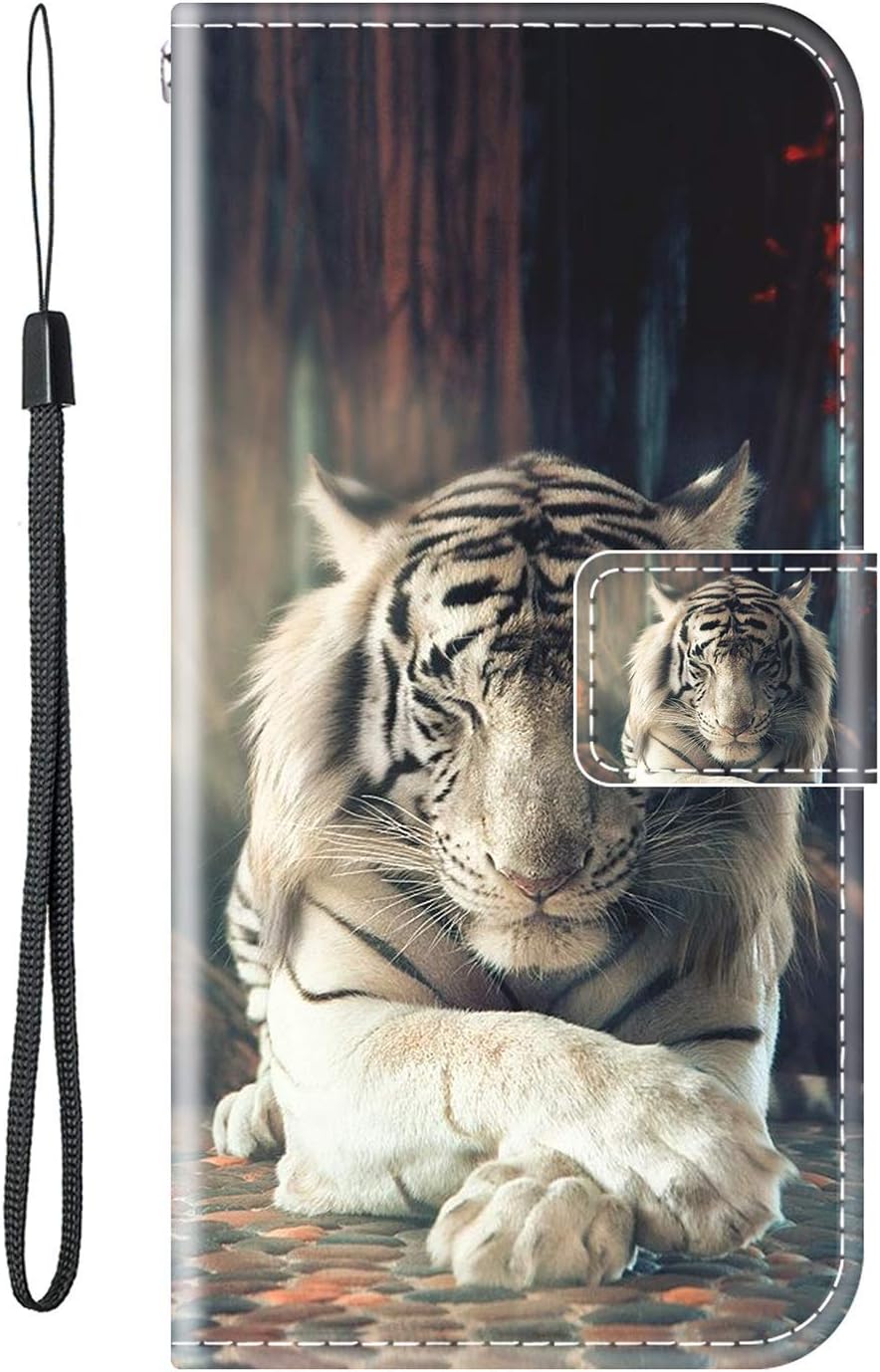 vingarshern Case for HTC Desire 828 Holster Inner Silicone Holder,Standing Magnetic Closure Protective PU Faux Leather Case Wallet for HTC Desire 828 Cover With Card Slots-(Tiger)