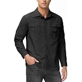 TACVASEN Men's Zip Off Hiking Shirts Long Sleeve for Safari Fishing Work | Breathable, lightweight, quick dry | button up design | for travel, tactical