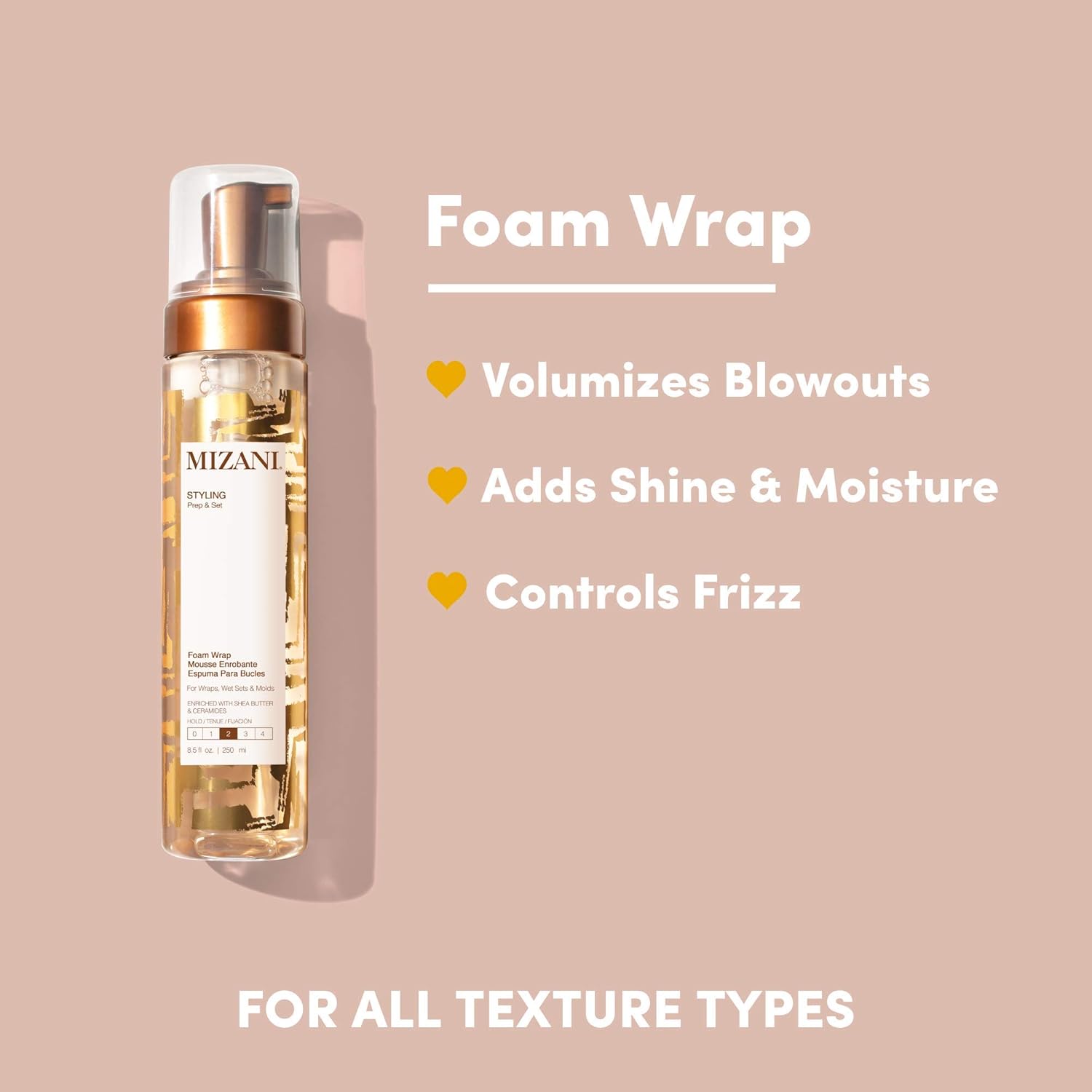MIZANI Styling Foam Wrap | Balances Hydration, Shine & Hold | With Shea Butter | Paraben-Free | For Curly Hair | 8.5 Fl. Oz.: Premium Beauty