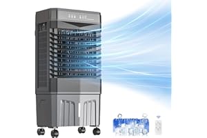 Auertech 1800CFM Swamp Cooler with Remote, 5.3 Gal Evaporative Air Cooler with 12H Timer, 3 Speeds, 120°Oscillation, Indoor Outdoor Portable Swamp Cooler Air Conditioner for Room, Garage