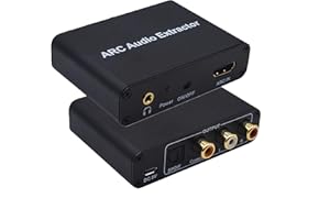 Tangxi 192KHz HDMI ARC Audio Extractor, HDMI ARC Input, Optical SPDIF Coaxial Stereo LR 3.5mm Jack Out for HDTV Soundbar Head