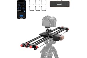 NEEWER 31.5"/80cm Motorized Camera Slider, DSLR Carbon Fiber Dolly Rail Slider with App Control, 4400mAh F750 Battery for Tim