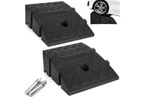 LANIAKEA 2PCS Driveway Curb Ramps 5" Rise Height Curb Ramp Interlock Curb Ramps for Driveway Low Cars Vehicles SUV Truck Motorcycle Wheelchair Bike
