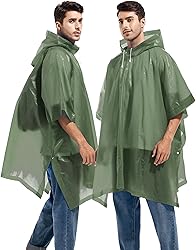 Borogo 2 Pack Rain Ponchos for Adults Reusable