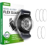 Arsolo Nickel Metal Allergy Back Protector for Samsung Galaxy Watch 9/8/7/6/5/4/3/Active2 [40/41/44/45mm], Classic 8, 6, 5 Pro, Prevent Rash, Contact Dermatitis, Sensor Protector - 5 Pack