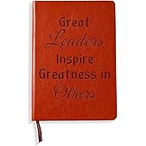 LBWCER Boss Appreciation Gift Mentor Notebook Great Leaders Notebook Leader Supervisor PM Mentor Retirement Gift Coworker Farewell Leather Journal Notebooks (Great)