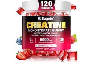 Creatine Monohydrate Gummies 5000mg for Men & Women, 120 Count Creatine for Enhanced Muscle Growth, Strength, and Recovery, S
