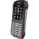 Plum Ram 6 - Rugged Unlocked Cell Phone GSM Shock Water Proof IP 68 Certified Military Grade Camera Flash Light FM Radio Bluetooth SD Card Slot Dual Sim - Black/Red