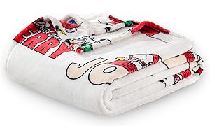 Berkshire Blanket Peanuts® VelvetLoft® Cute Character Snoopy Plush Throw Blanket,Peanuts Snowy Scene,Throw 55 in x 70 in (Official Peanuts® Product)