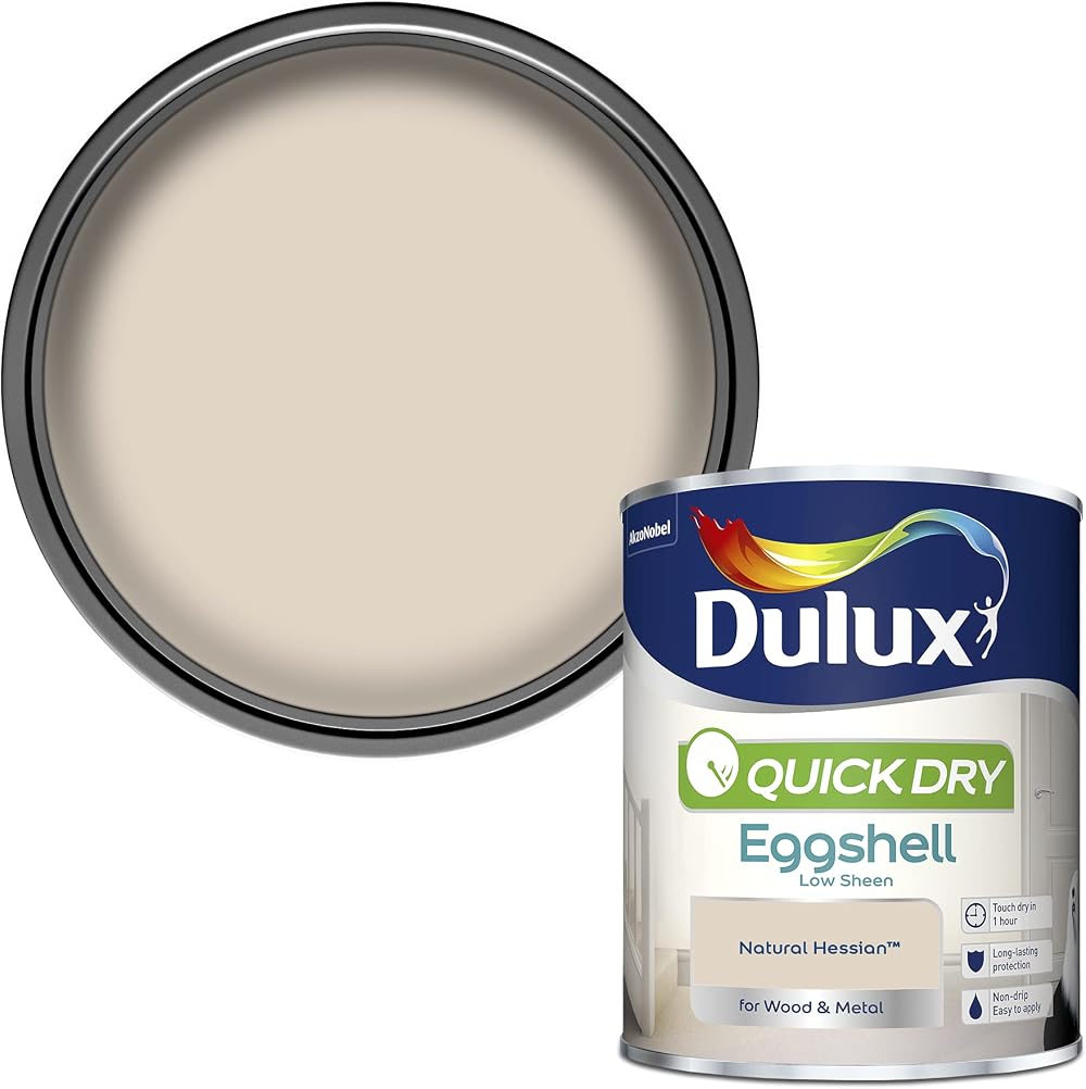 Dulux Quick Dry Eggshell Paint Natural Hessian 750ml Water Based No Undercoat