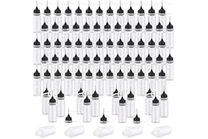 Zhehao 100 Pcs 10 ML Narrow Tip Applicator Bottle Mini Needle Tip Glue Bottle Applicator Precision Translucent Glue for Alcohol Ink DIY Quilling Acrylic Painting (Black)