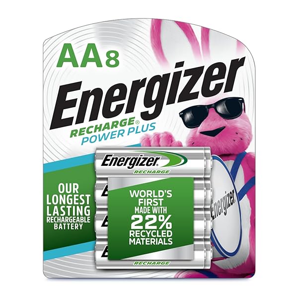 ENERGIZER POWER PLUS RECHARGEABLE AA BATTERIES (8 PACK), DOUBLE A BATTERIES