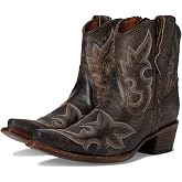 Corral Boots Women's Embroidery &amp; Zipper Ankle Boots | Snip Toe Low Heel Cowhide Leather Western Cowboy Boots for Women
