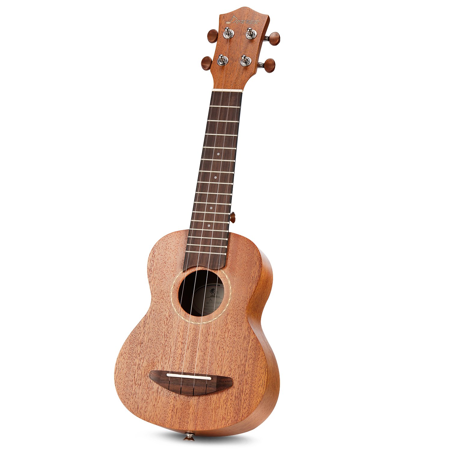 Donner Soprano Ukulele Mahogany DUS-1 21 inch with Ukulele Set Strap Nylon String Tuner