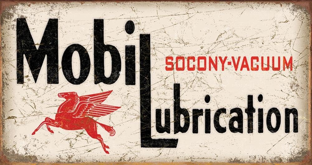 Mobil Lubrication Tin Sign 16 x 9in